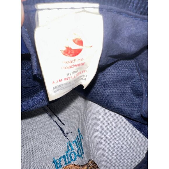 Vintage April Point Navy Corduroy Snapback Hat By Headline Headwear - Picture 5 of 5